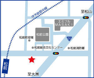 松前町役場の目の前に店舗がございます！伊予鉄道郡中線「松前駅」まで徒歩9分！ご相談は無料ですので、お気軽にお越しください♪